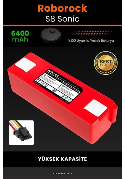 Roborock S8 Sonic 6400mAh Robot Süpürge Bataryası