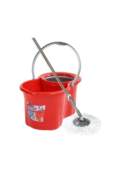 Spin Mop Temizlik Seti Döner Başlıklı Paspas - Kırmızı - 19 Litre