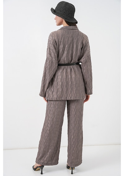 Bigdart Kadın Kimono Pantolon İkili Takım 30078 - Füme
