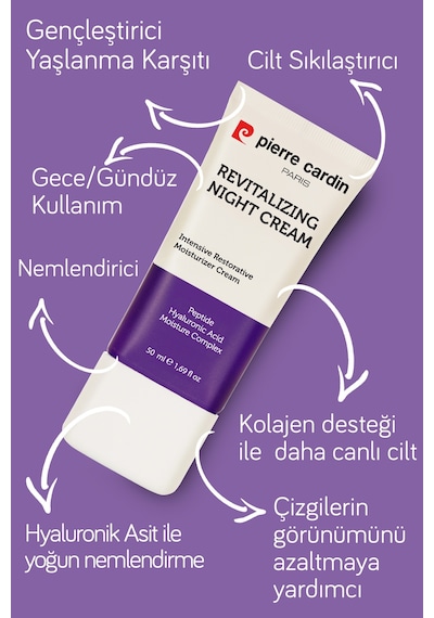 Pierre Cardin ve   Nemlendiricili Yoğun Gece Bakım Kremi 50 ML