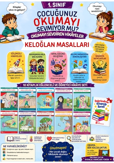 1.sınıflar Okumaya Sevdiren En Hikaye Seti 10'lu