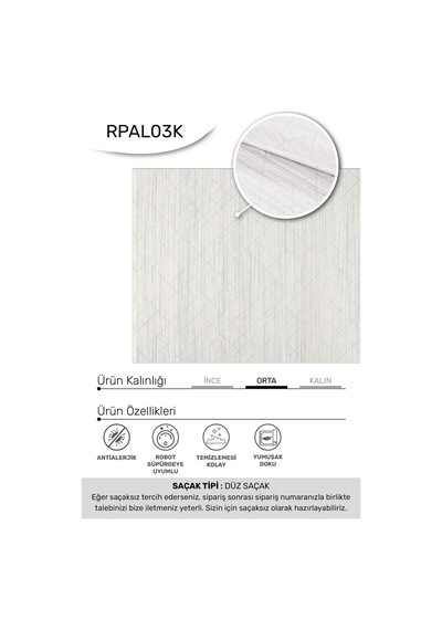 Sırva Krem Vizon Salon Oturma Odası Koridor Halısı Özel Ölçü Robot Süpürge Uyumlu Kolay Temizlenebilir Polyester Dokuma Krem/vizon