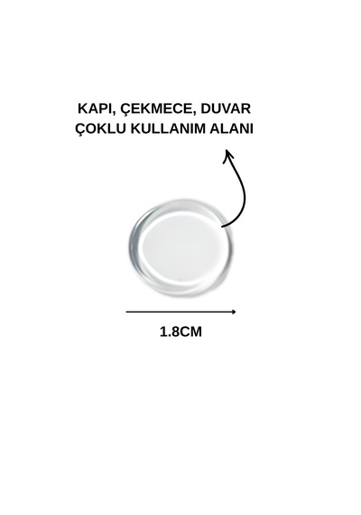 12 Adet Şeffaf Yapışkanlı Cam Raf Kapı Çekmece Tutucu Tampon Kaydırmaz Ses Darbe Emici Mobilya Stoperi