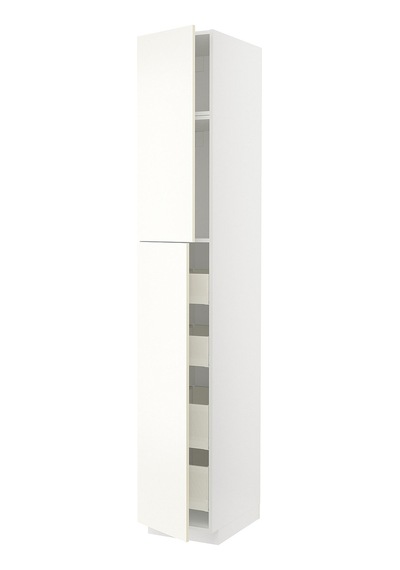 Mutfak Boy Dolabı, Vallstena Beyaz, 40x60x240 Cm, 2 Kapaklı Ve 4 Çekmeceli Mutfak Boy Dolabı, Vallstena Beyaz, 40x60x240 Cm, 2 Kapaklı Ve 4 Çekmeceli