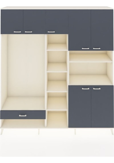 Hyperion Dolap 11 Raflı Tek Çekmeceli 7 Kapaklı 220x44x243 Aytaşı-antrasit/antrasit Çok Renkli Hyperion Dolap 11 Raflı Tek Çekmeceli 7 Kapaklı 220x44x243 Aytaşı-antrasit/antrasit Çok Renkli
