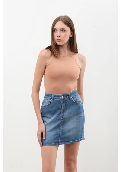 Banny Jeans Kadın Mavi Mini Jean Etek Mavi L