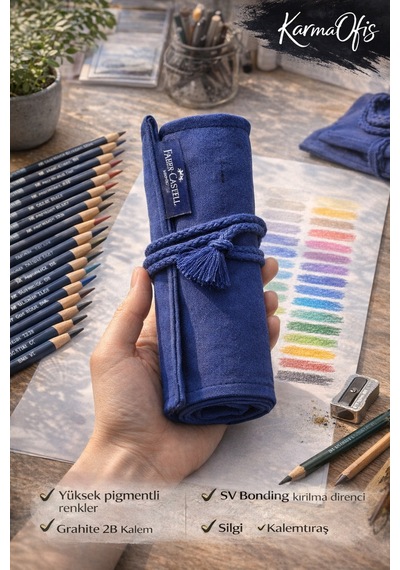 Faber-castell Goldfaber 30 Parça Kalem Rulosu Seti Renkli Kalem Çizim Boyama Eskiz Seti