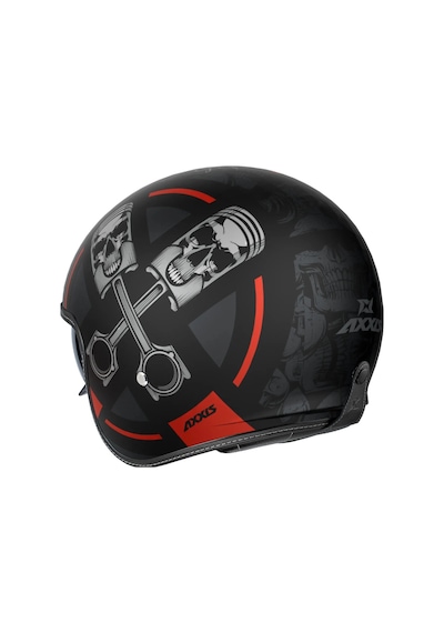 Motosiklet Kaskı Retro Güneş Vizörlü Hornet S Sv Skulls B5 Mat Kırmızı Motorcu Kask Çok Renkli
