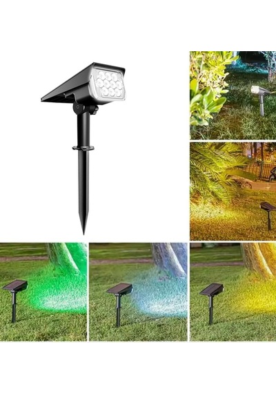 Xf-7825 Güneş Enerjili Solar Bahçe Aydınlatması Saplamalı Çim Lambası İstediğiniz Renkte Yanar