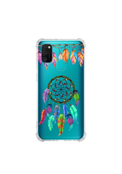 Prinrify Samsung Galaxy M30s Uyumlu Nazar Boncuğu 6 Baskılı Şeffaf Köşe Korumalı Antişok Kılıf