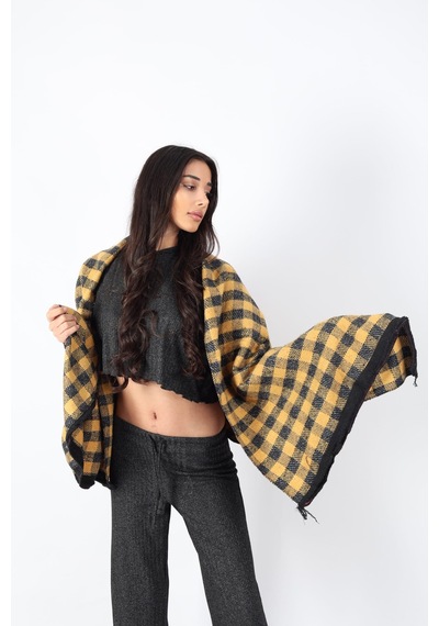 Şık Kullanım Pamuk Polyester Şal-sarı