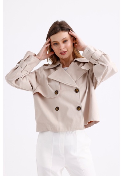 Pastelastore %100 Pamuk Gabardin Astarlı Oversize Geniş Kalıp Kadın Crop Kısa Trençkot 1122 Taş Rengi Taş Pastelastore %100 Pamuk Gabardin Astarlı Oversize Geniş Kalıp Kadın Crop Kısa Trençkot 1122 Taş Rengi Taş