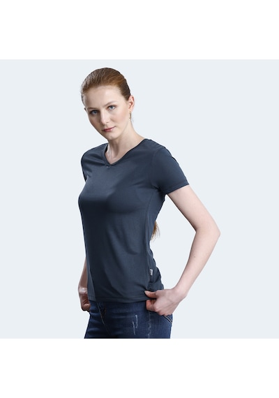 Slazenger PERICAS Kadın V Yaka Antrasit Tişört
