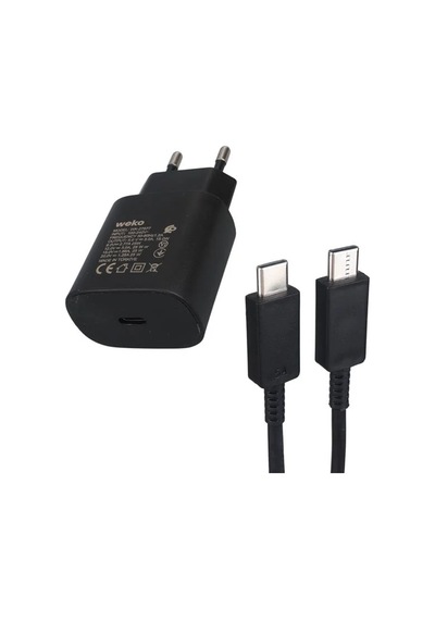 Weko Wk-27877 Note10 Siyah 25 Watt Şarj Başlık Adaptörü + Type-c To Type-c Kablo Diğer