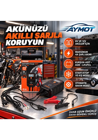 Osram Batterycharge 904 Akıllı Akü Şarj Ve Bakım Cihazı 6v 12v 4a
