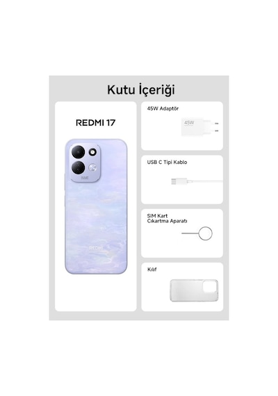 Xiaomi Redmi 17 4G 4 GB 256 GB (Xiaomi Türkiye Garantili)