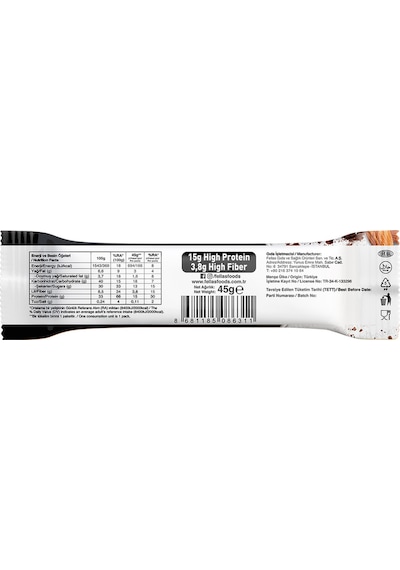 Fellas Yüksek Protein Bar - Bademli 45g x 12 Adet