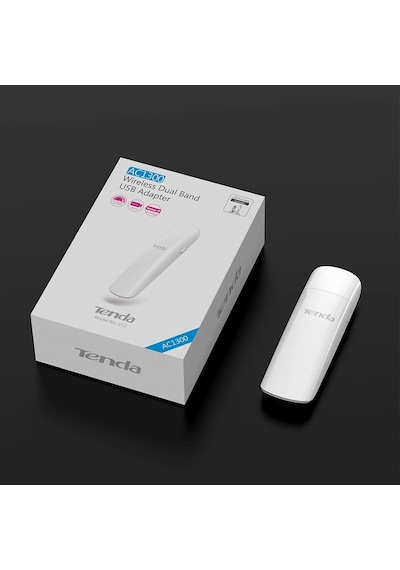 U12 U12 400-867 Mbps Dual-bant Kablosuz Ac 1300 Mbps Usb Adaptör, Beyaz