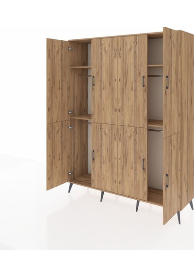 Hyperion Gardrop 4 Raflı 8 Kapaklı 4 Askılı 176x44x221 Çam-çam Çam Hyperion Gardrop 4 Raflı 8 Kapaklı 4 Askılı 176x44x221 Çam-çam Çam