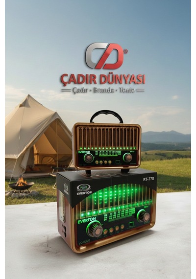 Çadır Dünyası Rt-774 Nostaljik Radyo Bluetooth & Şarjlı Retro Ahşap Tasarım Çok Renkli
