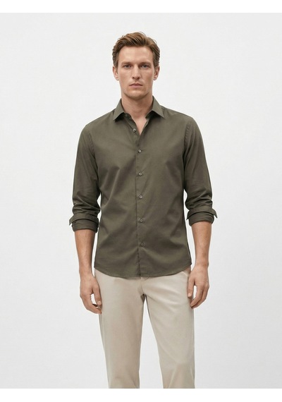Xint Haki Pamuk Dokulu Slim Fit Gömlek 700996