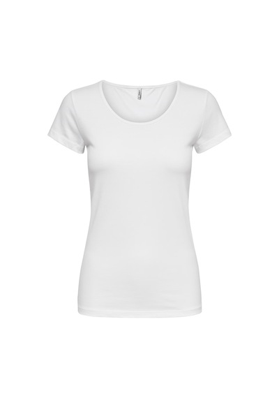 Only Onllive Pamuklu Regular Fit Bisiklet Yaka T Shirt Bayan T Shirt 15205059 Beyaz