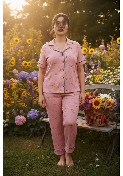 Siyah İnci Bürümcük-krınkıl Büyük Beden Battal Düğmeli Biyeli Pijama Takım 26120825 Pembe Siyah İnci Bürümcük-krınkıl Büyük Beden Battal Düğmeli Biyeli Pijama Takım 26120825 Pembe
