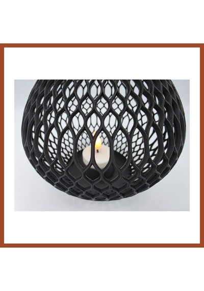 Bezos Izgara Desenli Büyük Boy Tealight Mumluk Dekoratif Mum Tutucu Pro Çok Renkli