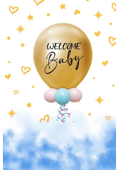 Cinsiyet Partisi Balon Seti Krom Gold Balon Mavi Konfeti 18 İnç GOLD