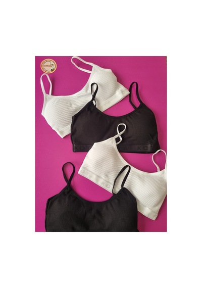 Demirsa Boutique Fitilli İp Askılı 4'lü Siyah Ve Beyaz Renk Çıkarılıp Takılabilir Pedli Kadın Büstiyer Beyaz2-siyah2 Demirsa Boutique Fitilli İp Askılı 4'lü Siyah Ve Beyaz Renk Çıkarılıp Takılabilir Pedli Kadın Büstiyer Beyaz2-siyah2