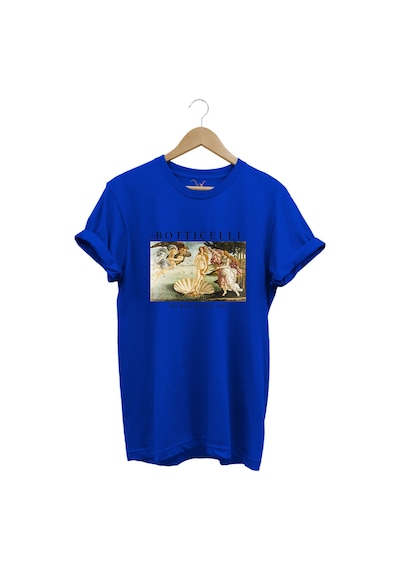 Bottıcellı Venüs Baskılı %100 Pamuk Regular Fit Mavi T-shirt Saks Mavi Bottıcellı Venüs Baskılı %100 Pamuk Regular Fit Mavi T-shirt Saks Mavi