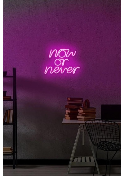 Now Or Never - Led Dekoratif Duvar Aydınlatması Neon Duvar Yazısı Sihirli Led Mesajlar