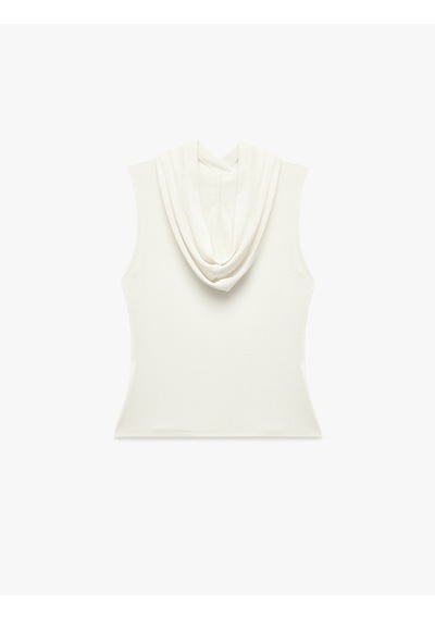 Koton Buzzy Kumaş Basic Kolsuz Kapüşonlu Top Kırık Beyaz 6sak10052uk Ekru