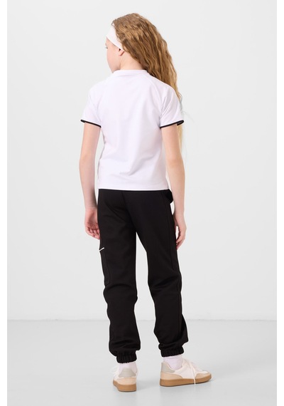 Tommylife Beyaz-siyah O Yaka Baskılı Lastik Paça Kargo Cepli Kız Çocuk Eşofman Takım - 75173 Beyaz/sıyah Beyaz - Siyah