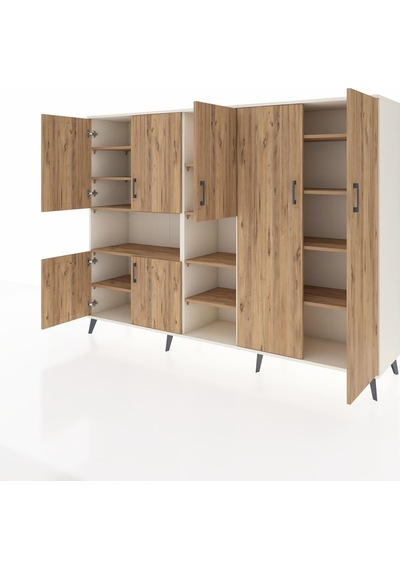Hyperion Dolap 13 Raflı 7 Kapaklı 220x44x163 Aytaşı-çam Aytaşı-çam