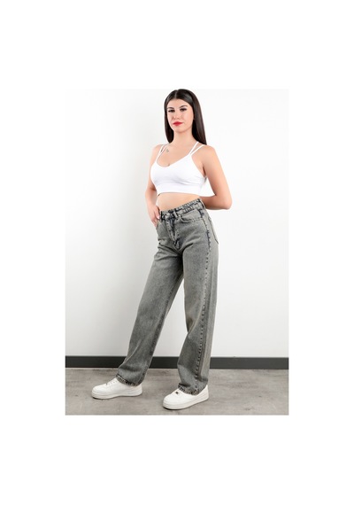 Giysa Kadın Jean Straight Leg %100 Pamuk Tint Gri Boru Paça Yüksek Bel Kot Pantolon - Jb591-2516 Mavi Giysa Kadın Jean Straight Leg %100 Pamuk Tint Gri Boru Paça Yüksek Bel Kot Pantolon - Jb591-2516 Mavi