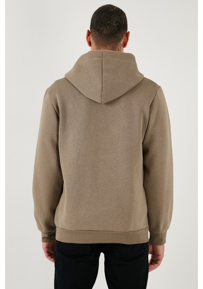 Buratti Kanguru Cepli Fermuarlı Kapüşon Yaka Slim Fit Erkek Sweat 575707 Vizon Yeşili