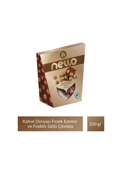 Kahve Dünyası Nello Fındık Ezmesi Ve Bütün Fındıklı Sütlü Çikolata 250 Gr X 4 Adet