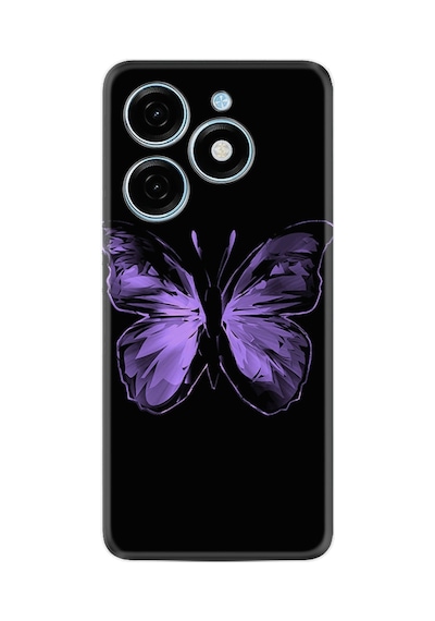 Tecno Spark Go 2024 Kılıf Desenli Silikon Platinium Series Black Butterfly 1879