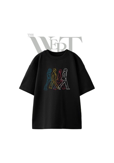 Thewert Beatles Abbey Road Tasarım Baskılı Ünisex Siyah Oversize T-shirt