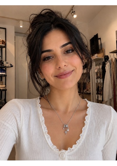 Yıldız Detay Charm Kolye Gümüş