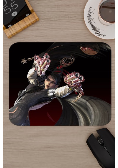 Bayonetta Kaymaz Dikişli Kauçuk Oyuncu Mousepad V3 - 22x18 Gaming Mouse Pad Fare Altlığı