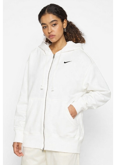 Nike Sportswear Phoenix Fleece Oversized Hoodie Full Zip Bol Kesim Kapüşonlu Kadın Sweatshirt Krem Krem