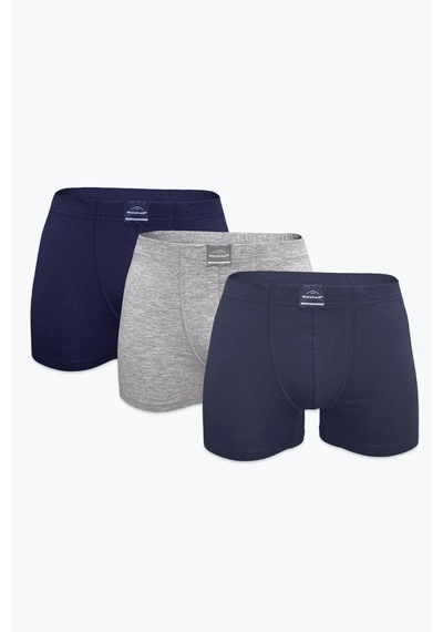 Malabadi Erkek 3'lü Lacivert Gri Füme Premium Collection Modal Boxer 3m251 Lacivert-gri-füme