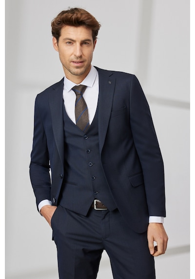 Ac&Co / Altınyıldız Classics Erkek K.lacı Slim Fit Dar Kesim Mono Yaka Desenli Yelekli Takım Elbise K.lacı Koyu Lacivert Ac&Co / Altınyıldız Classics Erkek K.lacı Slim Fit Dar Kesim Mono Yaka Desenli Yelekli Takım Elbise K.lacı Koyu Lacivert