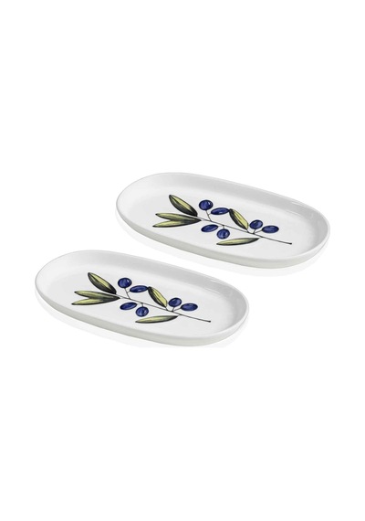 The Mia Olivos Oval Servis 2li 29 Cm Çok Renkli