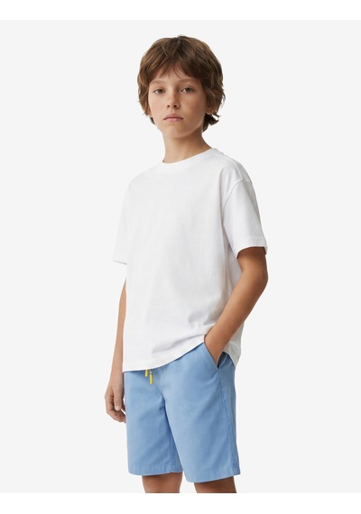 Koton Pamuklu Cepli Beli Bağcıklı Gabardin Şort Mavi 6skb40141tw