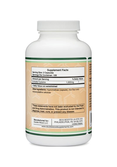 Double Wood N.a.c N-acetyl Cysteine 1000mg 210 Capsul.usa Me...