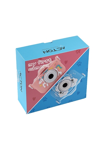 Acton Unicorne Full HD Dijital Çocuk Fotoğraf Makinesi Mavi Silikon Kılıflı