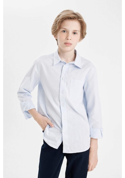 DeFacto Erkek Çocuk Polo Yaka Oxford Uzun Kollu Basic Düz Okul Gömleği T8854A624AUBE793 DeFacto Erkek Çocuk Polo Yaka Oxford Uzun Kollu Basic Düz Okul Gömleği T8854A624AUBE793